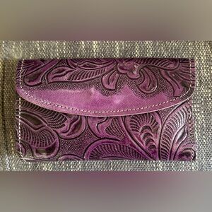 Genuine Leather Purple Wallet